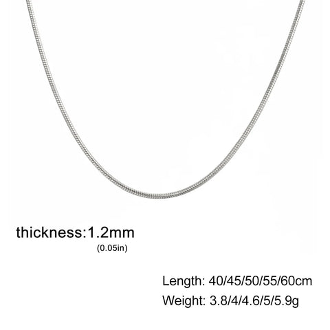 Skyrim Stainless Steel Gold Color Round Snake Chain Necklace for Men and Women | Trendy Punk Jewelry Gift