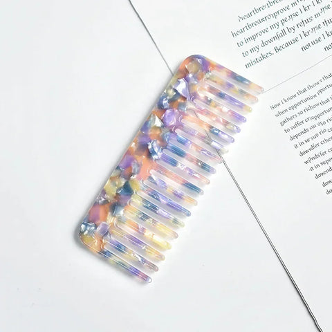 Colorful Wide Teeth Acetate Hair Combs - Anti-static Massage Hair Brush for Salon & Travel