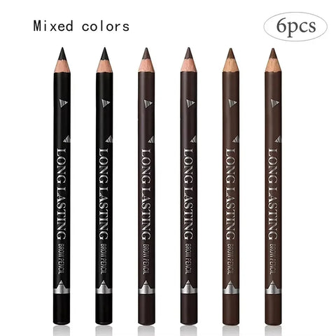 Waterproof Eyebrow Pencil Set – 6/12 Pcs Natural Black Brown