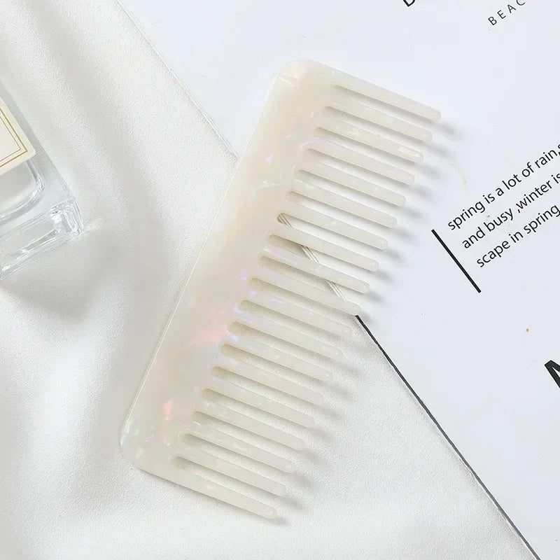 Colorful Wide Teeth Acetate Hair Combs - Anti-static Massage Hair Brush for Salon & Travel