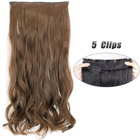 Synthetic 5 Clip In Hair Extensions 80CM - Long Straight Hairpiece
