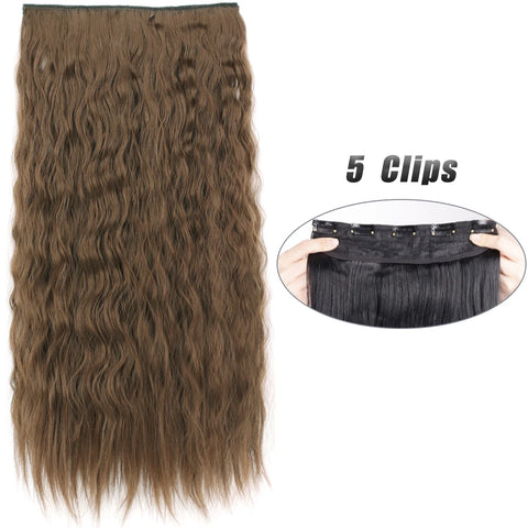 Synthetic 5 Clip In Hair Extensions 80CM - Long Straight Hairpiece