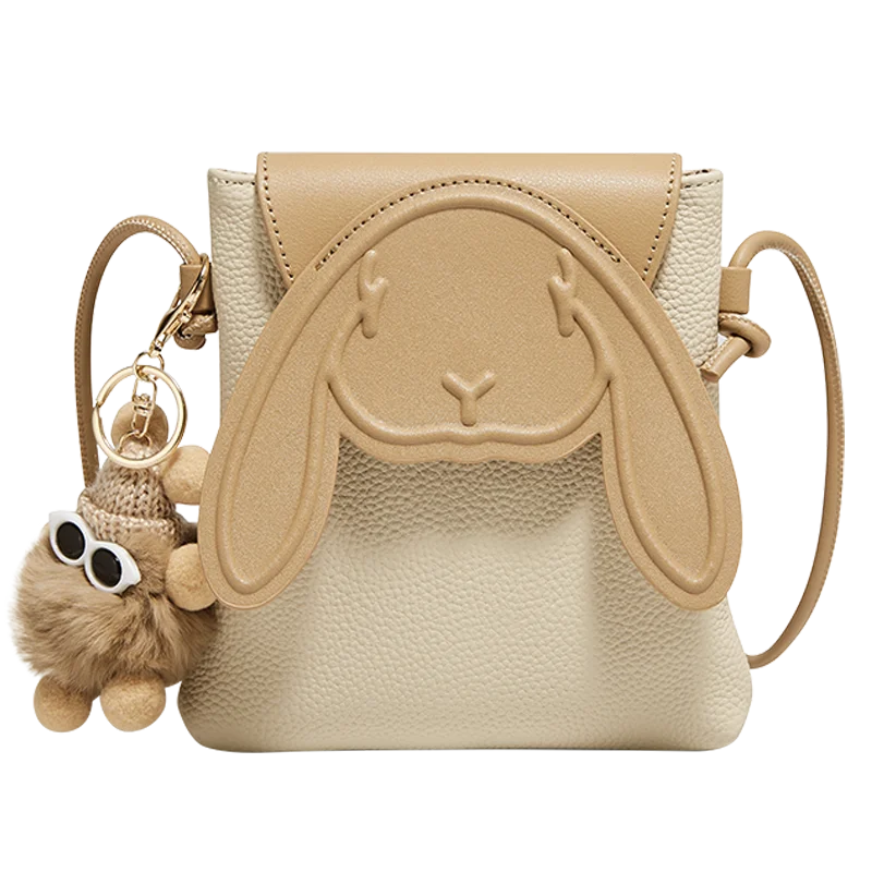 FOXER Women Leather Cute Rabbit Design Crossbody Bag