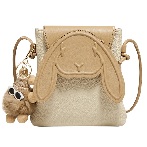 FOXER Women Leather Cute Rabbit Design Crossbody Bag