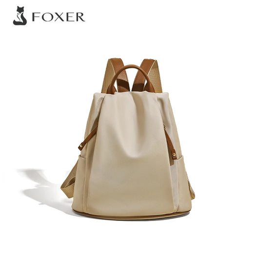 FOXER 2025 Women’s Fabric Backpack - Fashion Top-Handle Schoolbag