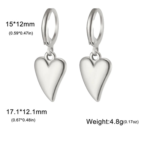 Skyrim Gold Color Stainless Steel Women's Heart Starfish Sun Pendant Hoop Earrings - Fashion Jewelry Gift