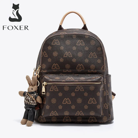 FOXER Women's Signature PVC Backpack: Fashionable Travel Rucksack for Ladies
