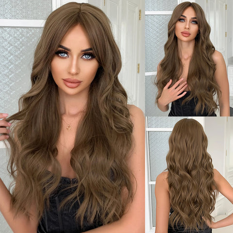DropShipping EASIHAIR Long Blonde Ombre Synthetic Wigs for Women - Wavy High Density Cosplay Wig