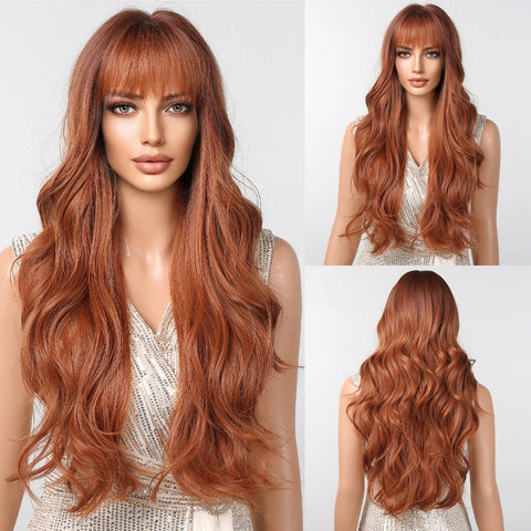 DropShipping EASIHAIR Long Blonde Ombre Synthetic Wigs for Women - Wavy High Density Cosplay Wig