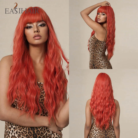 DropShipping EASIHAIR Long Blonde Ombre Synthetic Wigs for Women - Wavy High Density Cosplay Wig