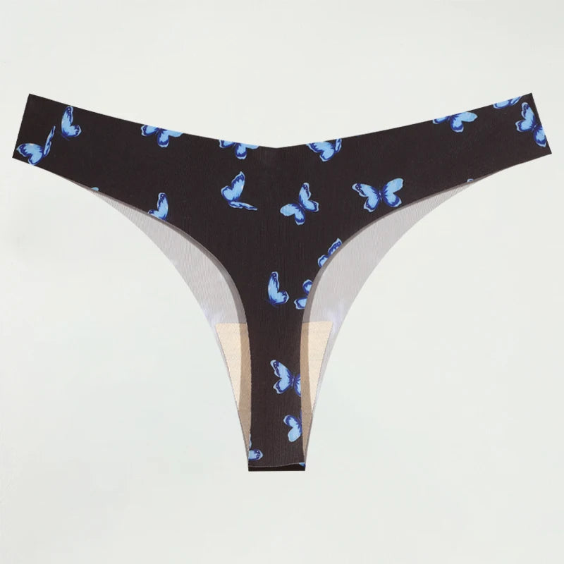 Ultra-Thin Seamless Women's Thongs with Sexy Graphics