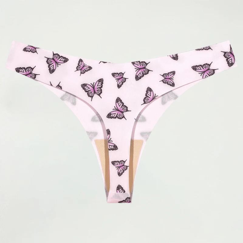 Ultra-Thin Seamless Women's Thongs with Sexy Graphics