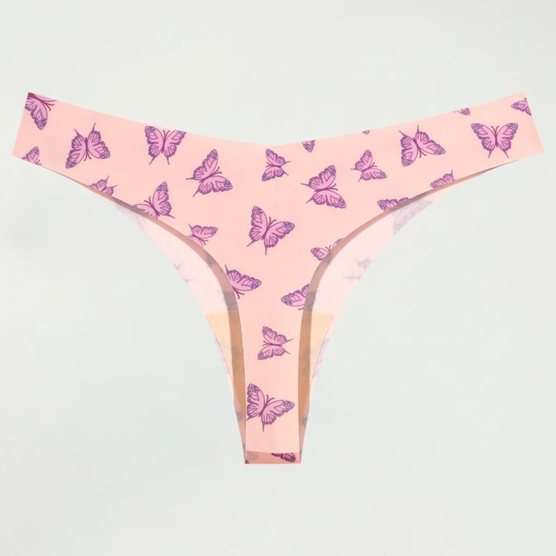 Ultra-Thin Seamless Women's Thongs with Sexy Graphics