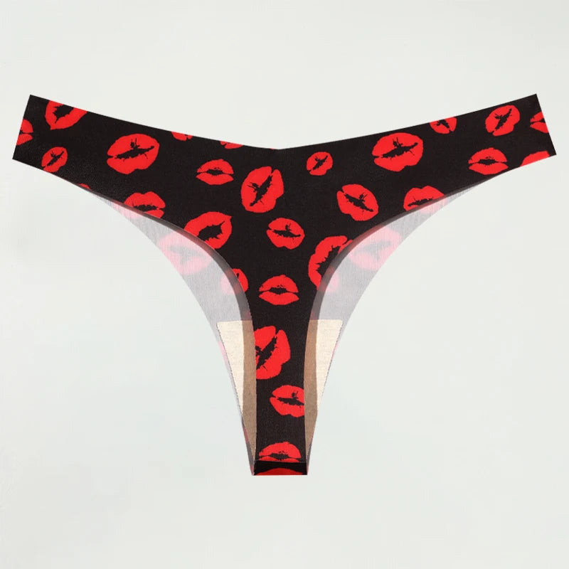 Ultra-Thin Seamless Women's Thongs with Sexy Graphics