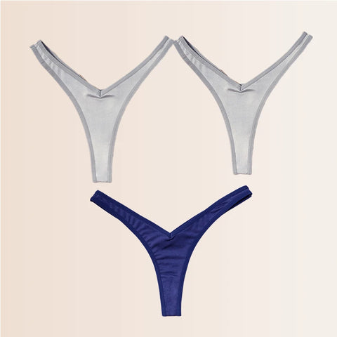 Seamless Thongs Solid Thong Panties for Women - Soft Silk Tangas