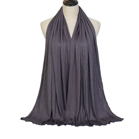 Soft Modal Cotton Jersey Hijab Scarf - Long Muslim Scarf for Women