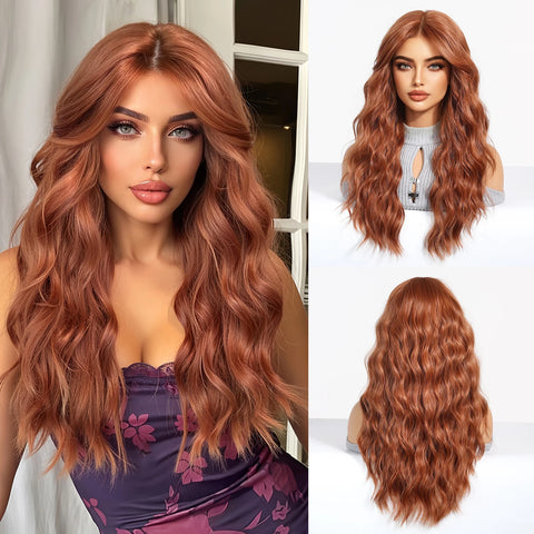Light Green Long Wavy Synthetic Wig with Bangs - Blackish Green Cosplay Wig for Women, Ideal for Halloween