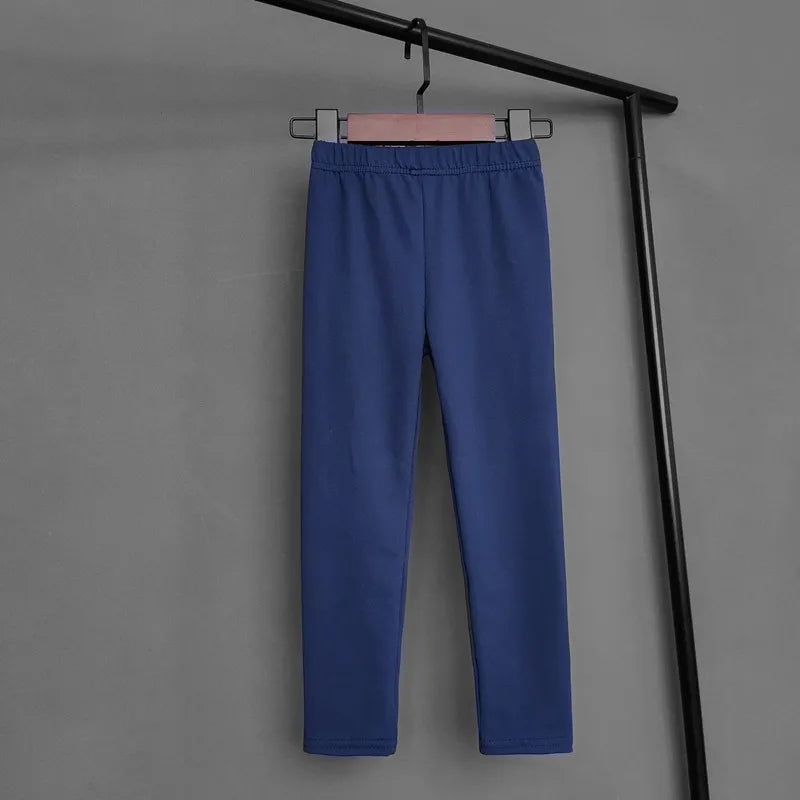 Kids Solid Color Stretch Pants