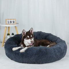 Luxury Plush Dog Bed - Large Washable Pet Furniture for Comfort