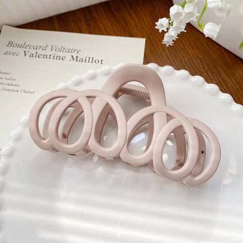 Frosted Hollow Hair Claw Bow Hair Clip - Elegant Crab Hairpin for Women
