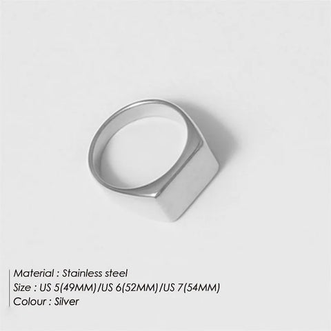 eManco Stainless Steel Punk Style Minimalist Round Ring - Gold Plated Women's Ring for Parties and Festivals