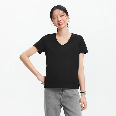 Semir Women's V Neck Moisture Wicking T-Shirt