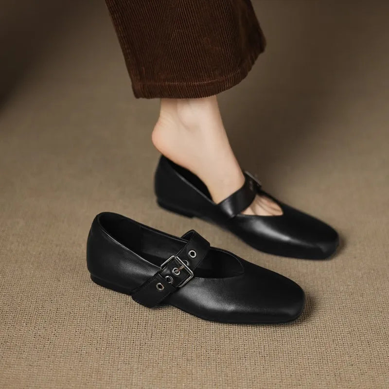 AIYUQI Dames Platte Schoenen - 2025 Nieuwe Gesp Mary Jane