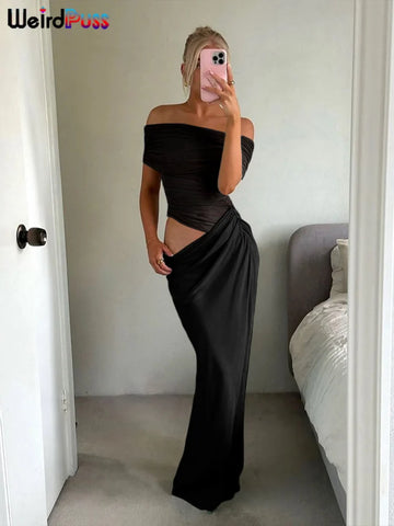 Weird Puss Gerimpelde Onregelmatige Jurk - Elegante Bodycon Outfit voor Dames