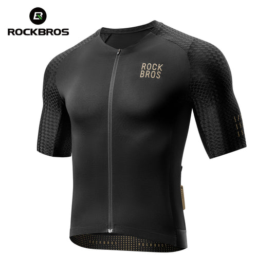 ROCKBROS Short Sleeve Windproof Cycling Jersey - Breathable Reflective Bike Sports Shirt with YKK Zipper