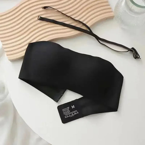 Seamless Tube Top Bra with Invisible Straps - Non-Slip Wireless Bralette for Women