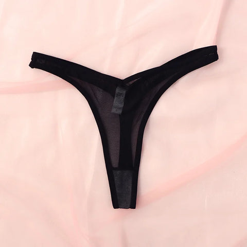 Seamless Thongs for Women – Translucent Mesh T-back Underwear
