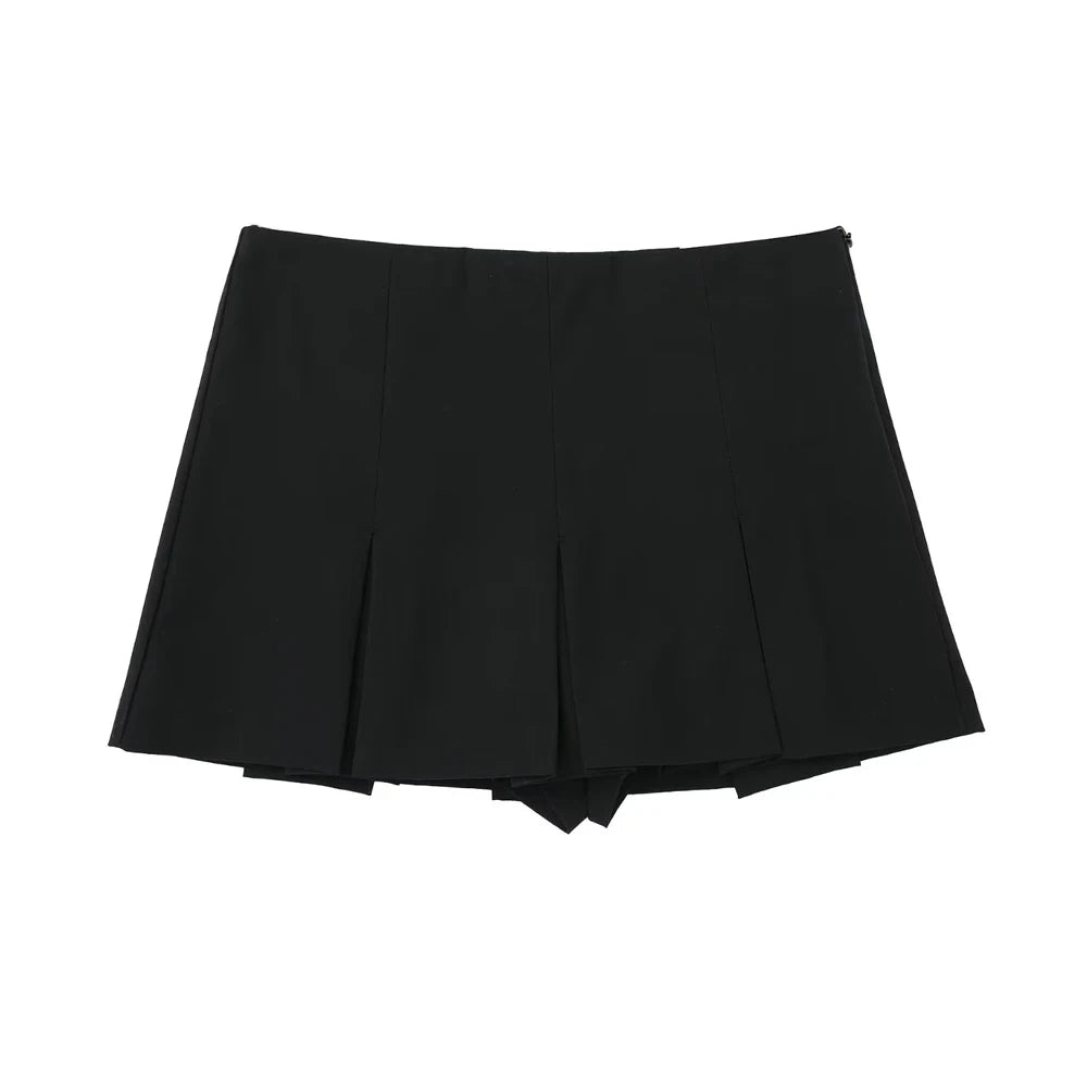 MUJER 2025 High Waist Pleated Skirt Shorts for Women - Casual Summer Mini Skort
