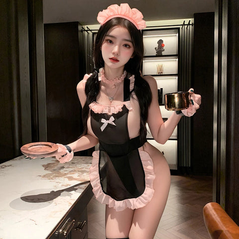 Schattige anime cosplay meidoutfit voor vrouwen 