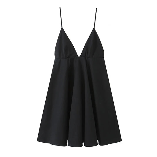 TFMLN Women's Black Off Shoulder A-Line Dress