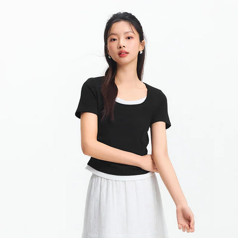 Semir dames cropped T-shirt met korte mouwen