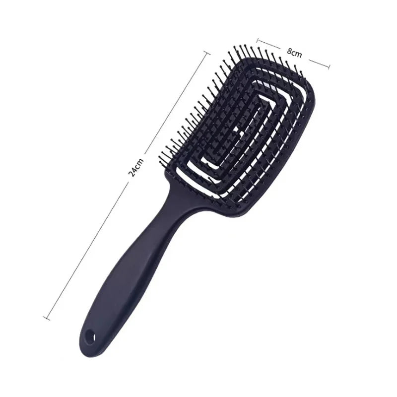 1Pcs Elastic Massage Comb - Hollow Out Hair Brush for Scalp Massage & Quick Detangling