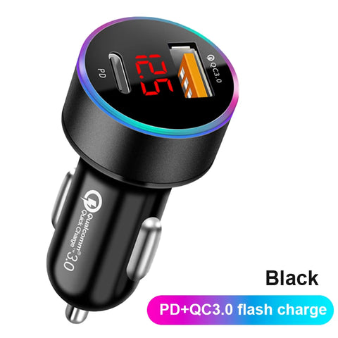 SEAMETAL 38W Car Charger with LED Voltmeter