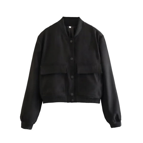 MUJER 2025 Dames Wit Bomberjack - Stijlvolle Cropped Bovenkleding voor Herfst &amp; Winter