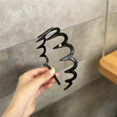 Mode Welle Stirnbänder für Frauen Einfarbig Gezahnt Nicht-slip Haarbanden Mädchen Gesicht Waschen Sport Haarbänder Haar Zubehör 