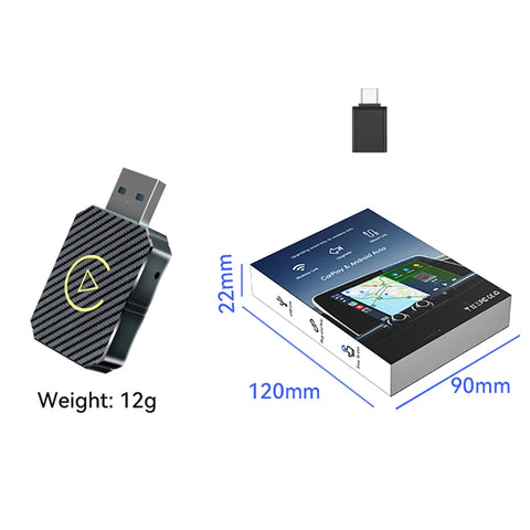 Wireless CarPlay Android Auto Adapter - 2 in 1 Mini Ai Box