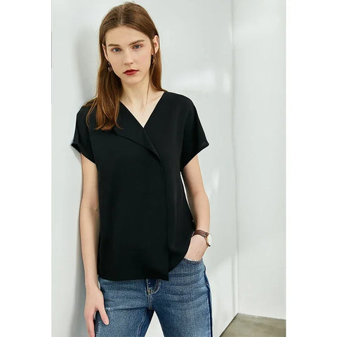 AMII Minimalism Chiffon Shirts & Blouses