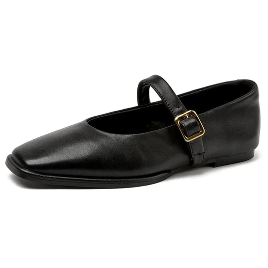 AIYUQI Mary Jane Shoes - Genuine Leather Ballet Flats for Women