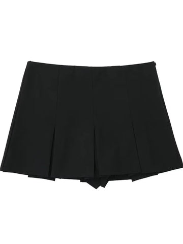 MUJER High Waist Plooirok Shorts - Stijlvolle Gestreepte Bermuda Mini Shorts voor Dames 