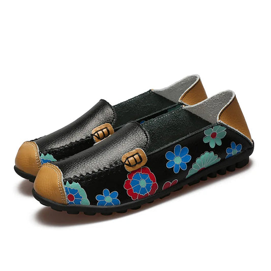 WOIZGIC Ladies Genuine Leather Flats for Spring & Autumn