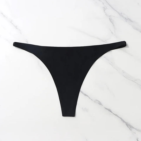 Ice Silk Seamless Panties for Women - Soft Thin Band Thongs & Bikini Underwear