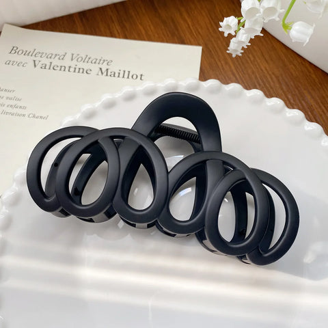 Frosted Hollow Hair Claw Bow Hair Clip - Elegant Crab Hairpin for Women