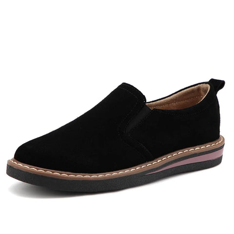 WOIZGIC Women's Genuine Cow Suede Flats