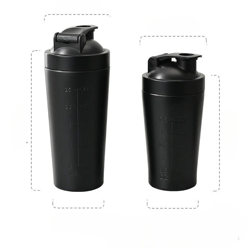 1pcs Stainless Steel Protein Powder Shaker Bottle - Leak Proof for Gym Fitness & Sport