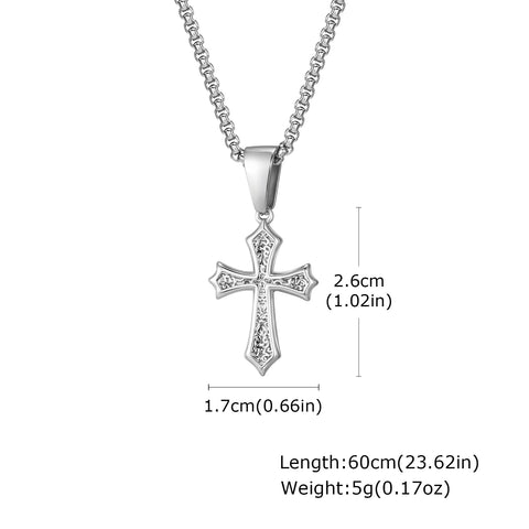 Hip Hop Cross Necklace for Men and Women - Stainless Steel Chic Pendant for Christian Style
