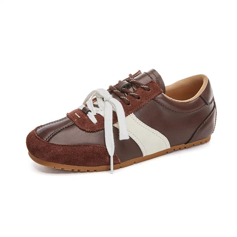AIYUQI Duitse trainingsschoenen voor dames, echt leer, 2025 nieuwe lente platte sneakers, dames casual Forrest Gump schoenen voor dames